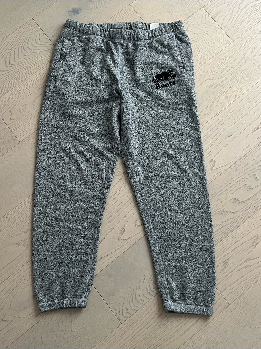 Roots Kids Heather Grey Joggers with Logo